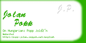 jolan popp business card